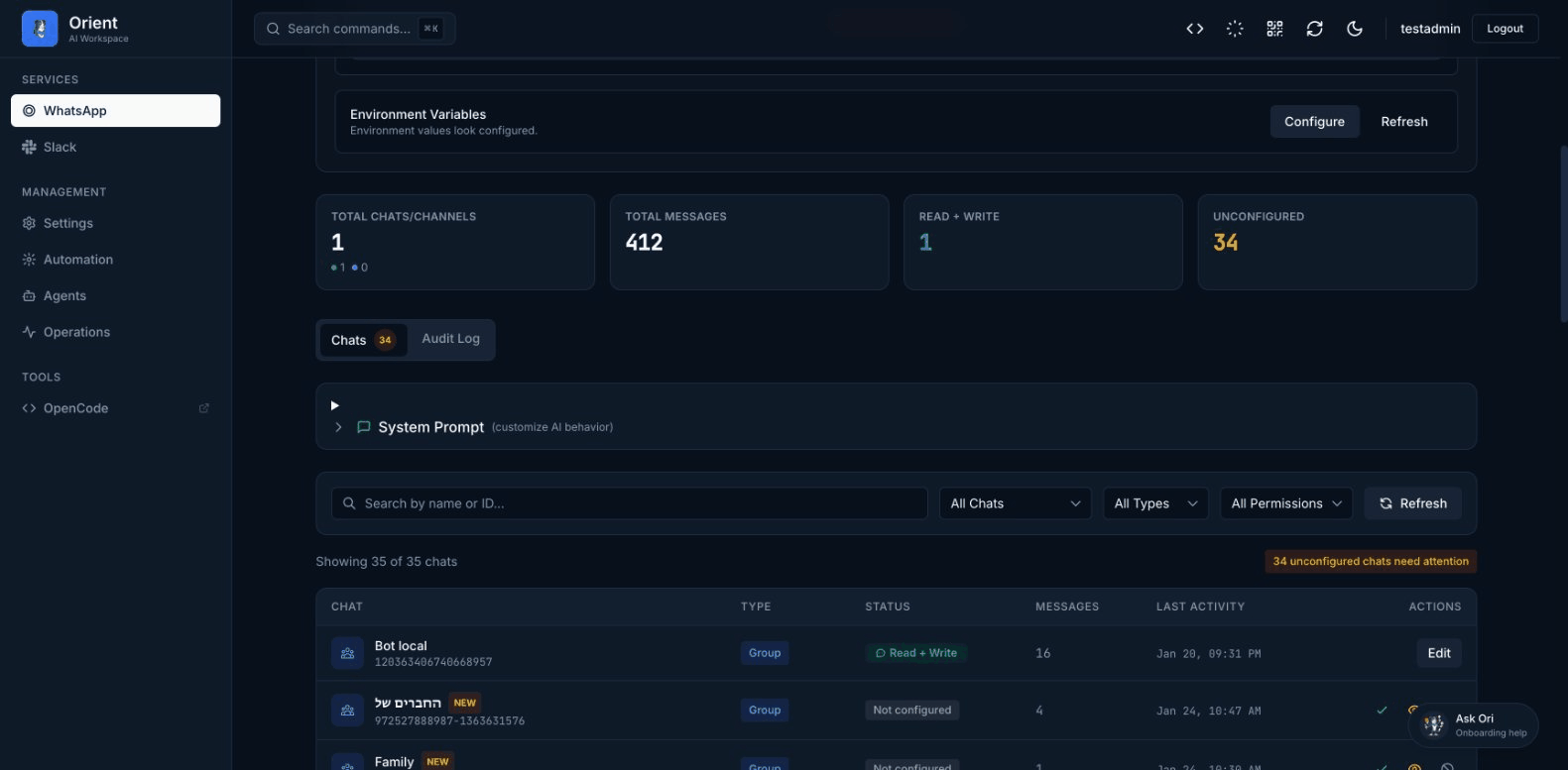 WhatsApp Chat Permissions